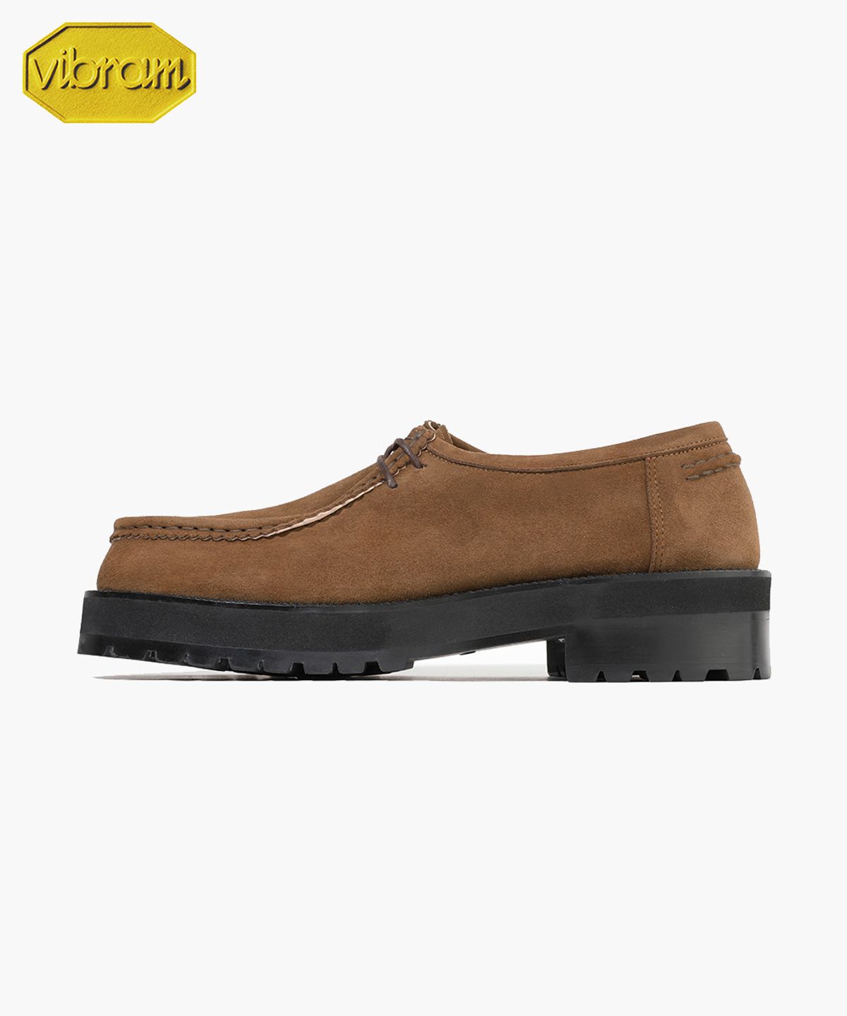 피렌체 아뜨리에(FIRENZE ATELIER) [비브람] 볼드쉐입 4.7CM 스웨이드 모크슈즈 9009-QS [MID BROWN]