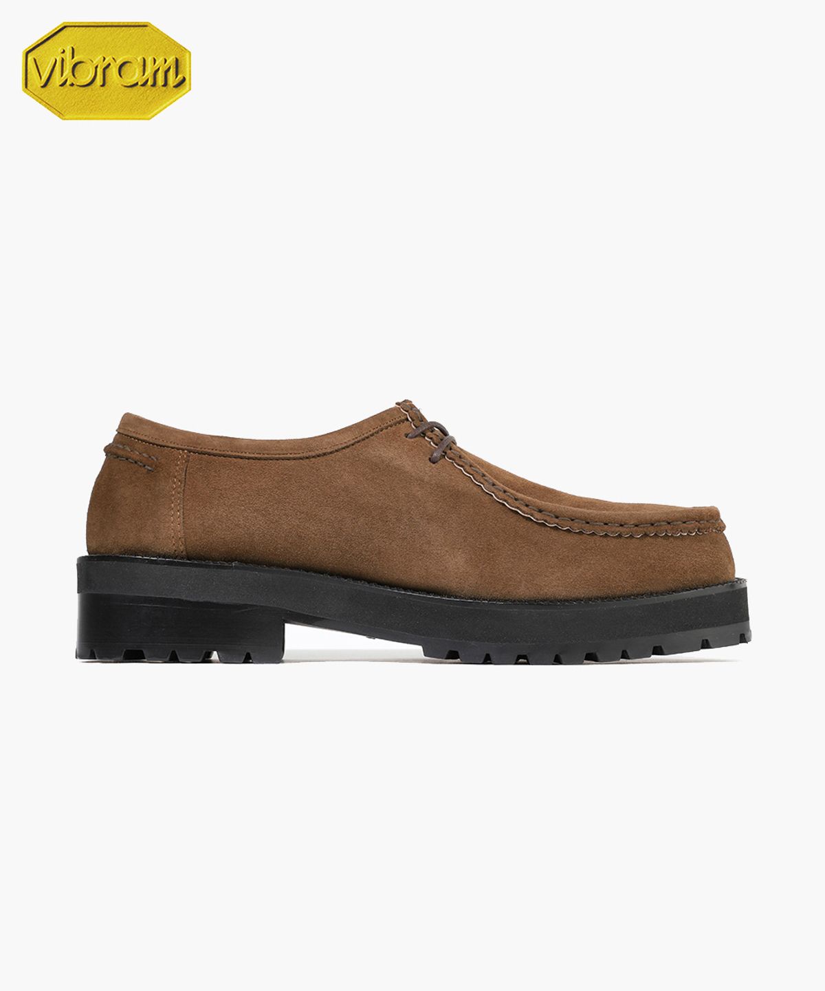 피렌체 아뜨리에(FIRENZE ATELIER) [비브람] 볼드쉐입 4.7CM 스웨이드 모크슈즈 9009-QS [MID BROWN]