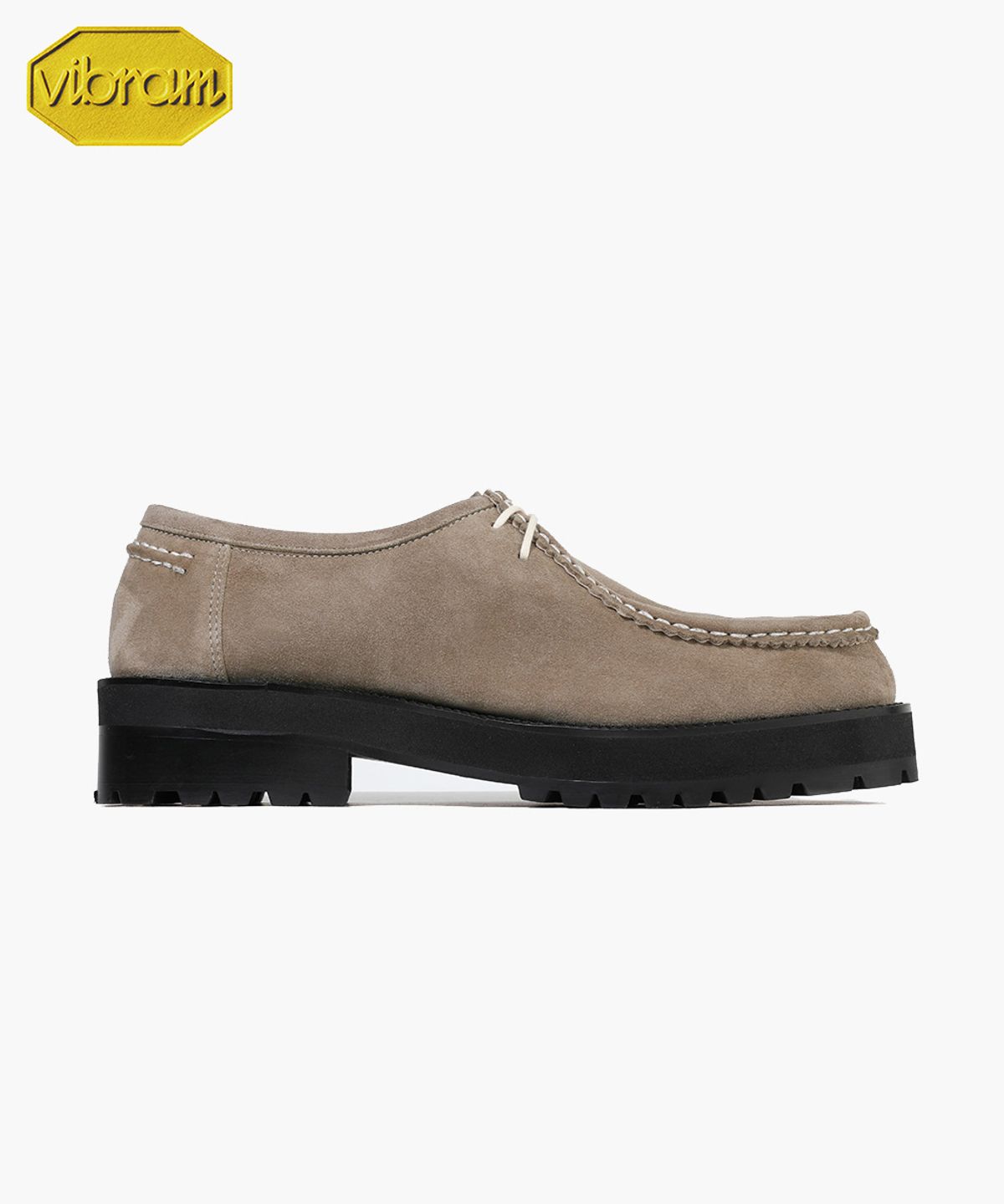 피렌체 아뜨리에(FIRENZE ATELIER) [비브람] 볼드쉐입 4.7CM 스웨이드 모크슈즈 9009-QS [ASH BEIGE]