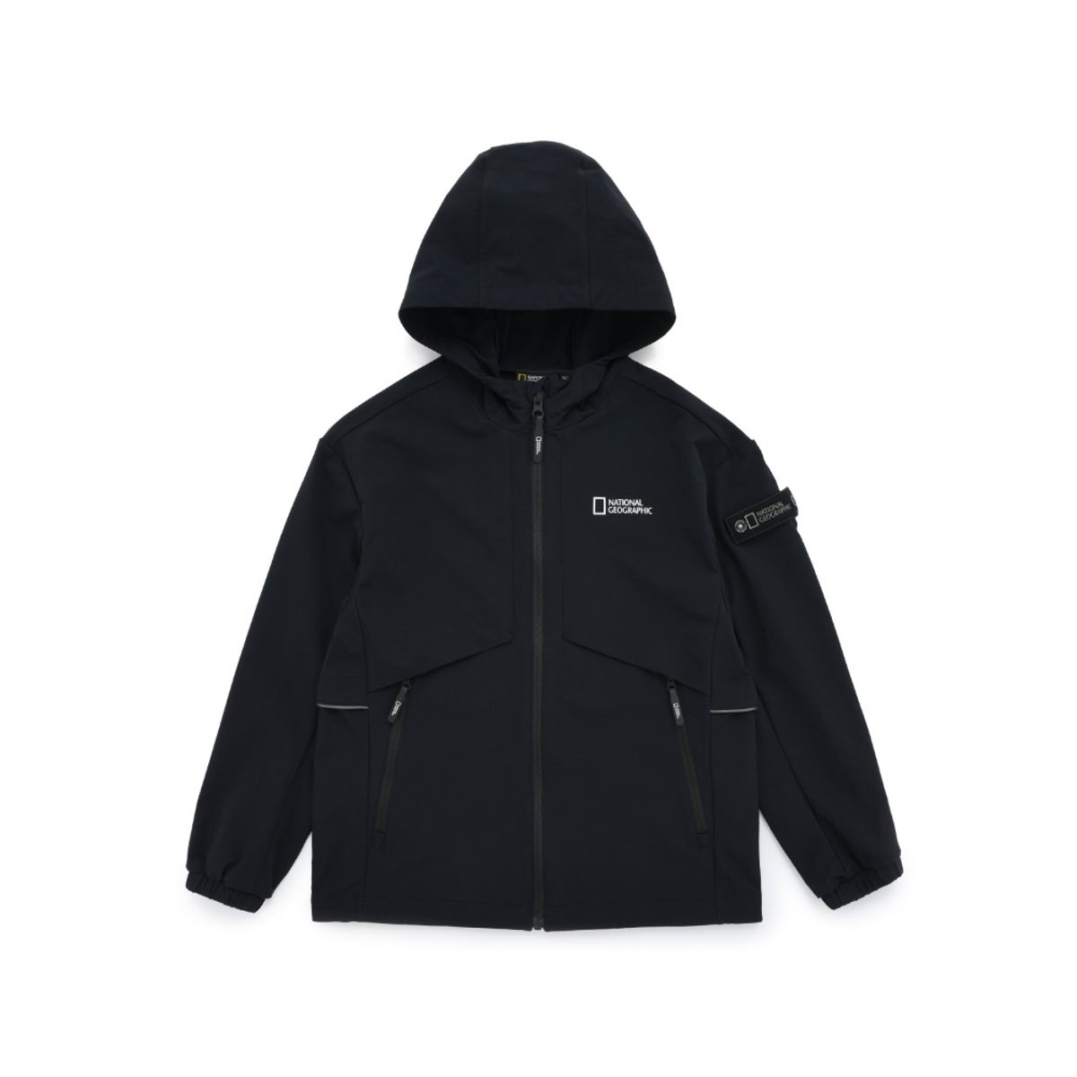 내셔널지오그래픽 키즈(NATIONAL GEOGRAPHIC KIDS) K223UFT810 키즈 우븐 트레이닝 풀집업 CARBON BLACK