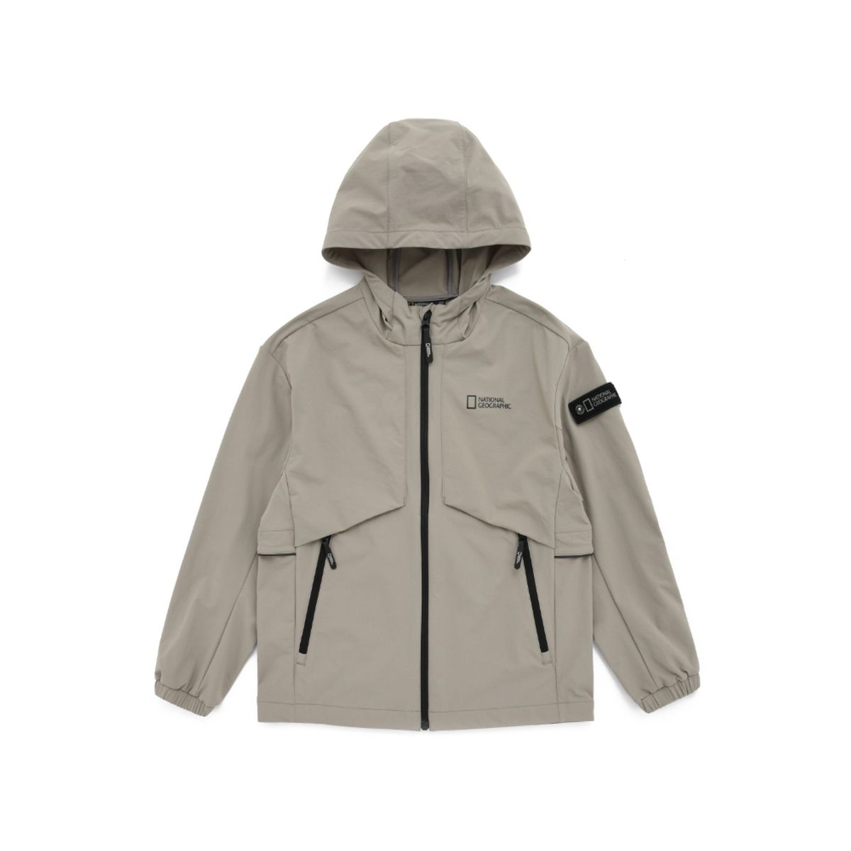 내셔널지오그래픽 키즈(NATIONAL GEOGRAPHIC KIDS) K223UFT810 우븐 트레이닝 풀집업 GRAY BEIGE