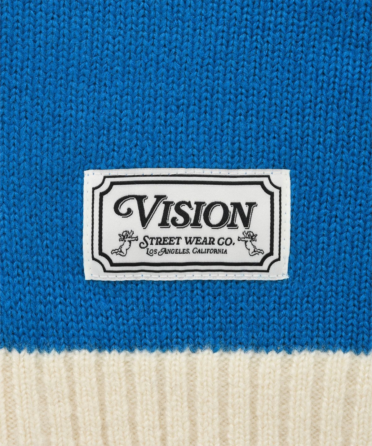 비전스트릿웨어(VISION STREETWEAR) VSW Washable Stripe Polo Knit Blue