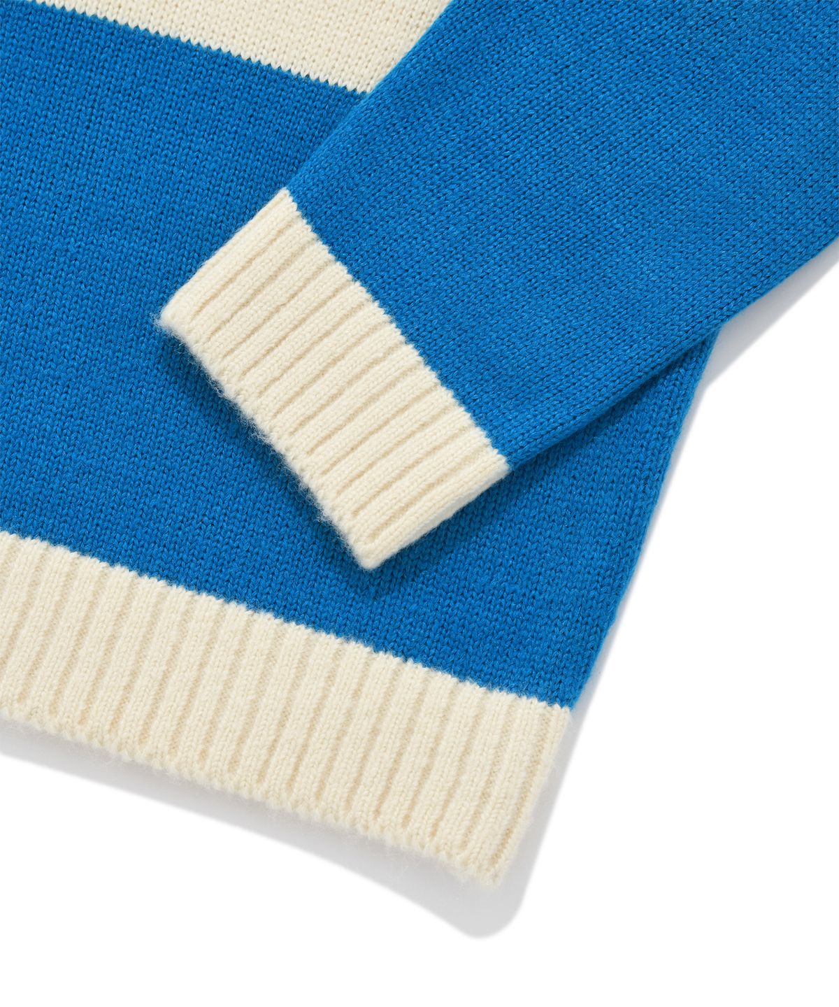 비전스트릿웨어(VISION STREETWEAR) VSW Washable Stripe Polo Knit Blue