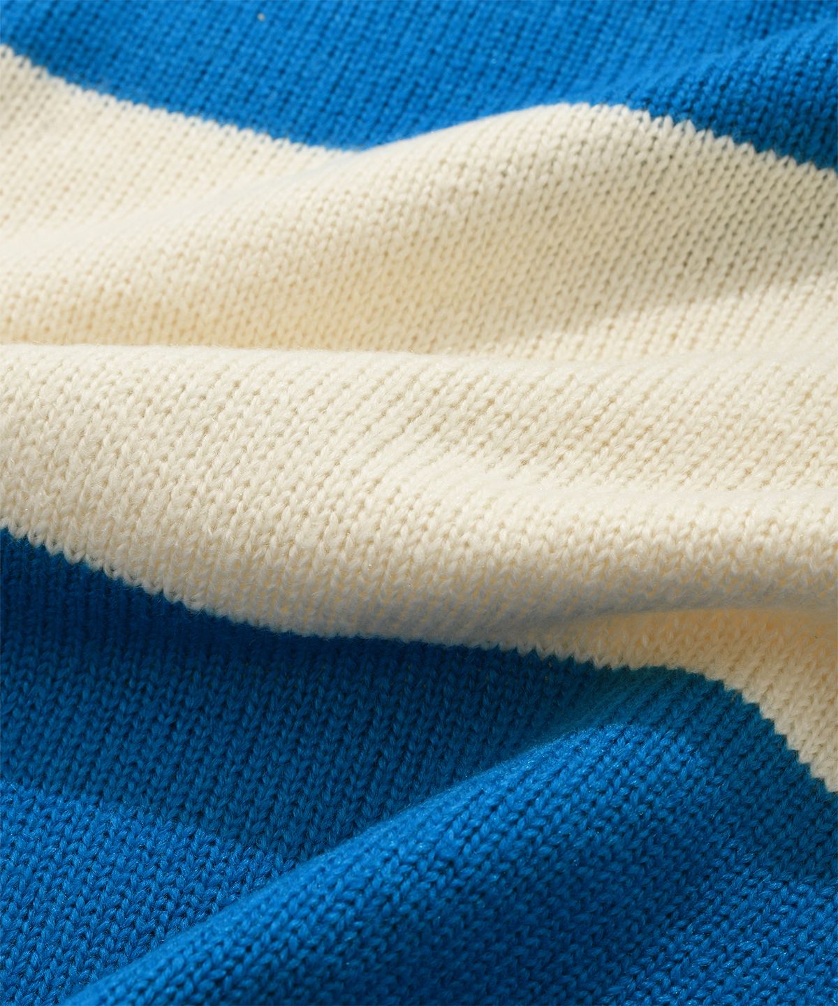 비전스트릿웨어(VISION STREETWEAR) VSW Washable Stripe Polo Knit Blue