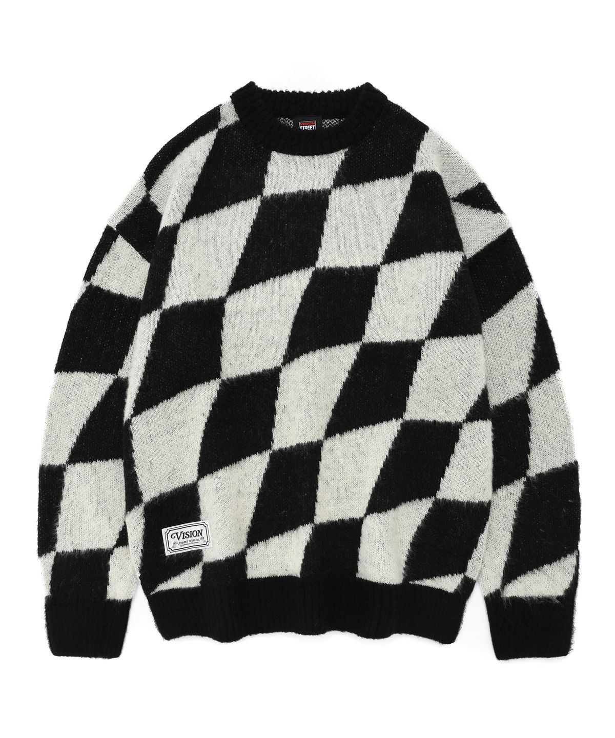 비전스트릿웨어(VISION STREETWEAR) VSW Brushed Checker Knit Black