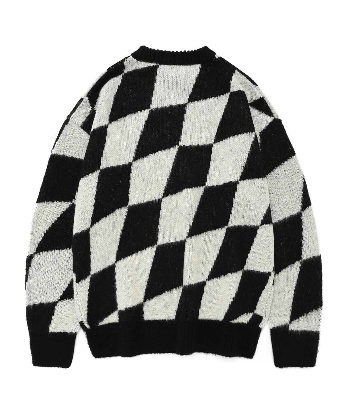 비전스트릿웨어(VISION STREETWEAR) VSW Brushed Checker Knit Black