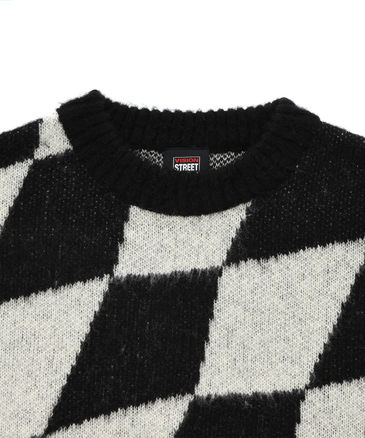 비전스트릿웨어(VISION STREETWEAR) VSW Brushed Checker Knit Black