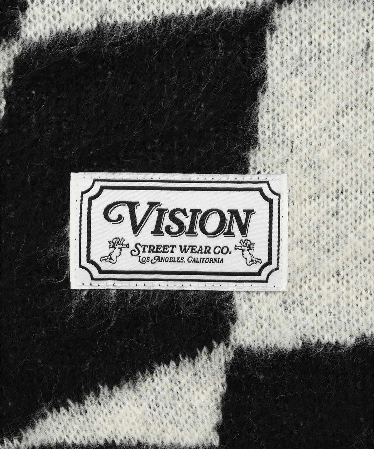 비전스트릿웨어(VISION STREETWEAR) VSW Brushed Checker Knit Black