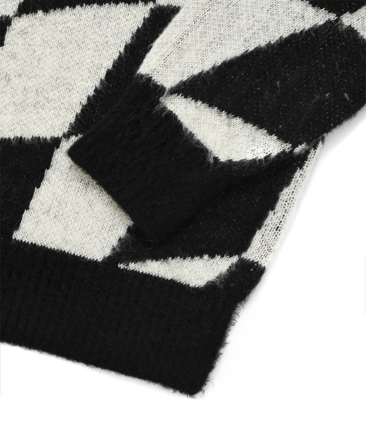 비전스트릿웨어(VISION STREETWEAR) VSW Brushed Checker Knit Black