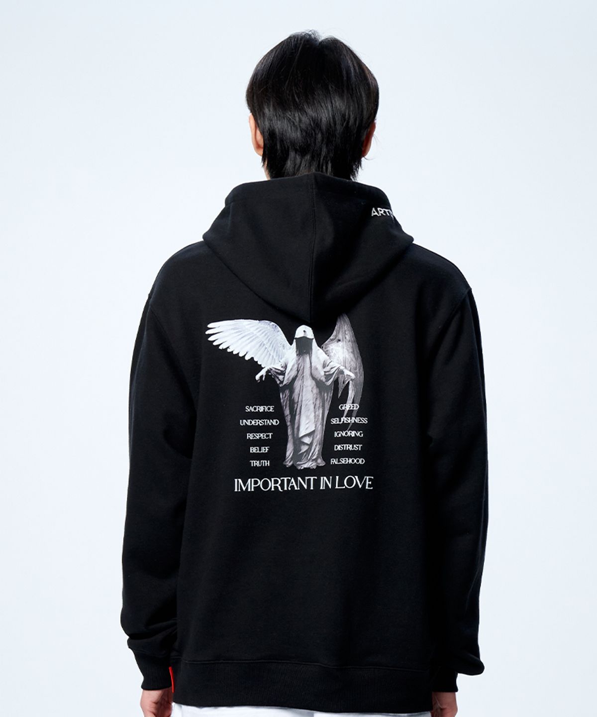 아티스트웨어(ARTISTWEAR) [ATW] 임폴턴트러브 후드티_BK