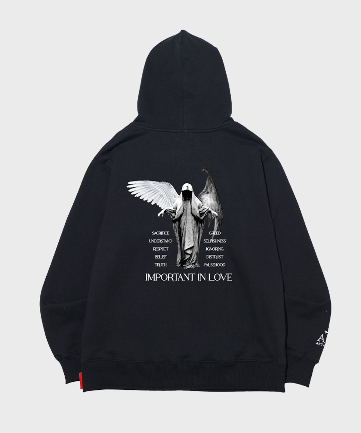 아티스트웨어(ARTISTWEAR) [ATW] 임폴턴트러브 후드티_BK