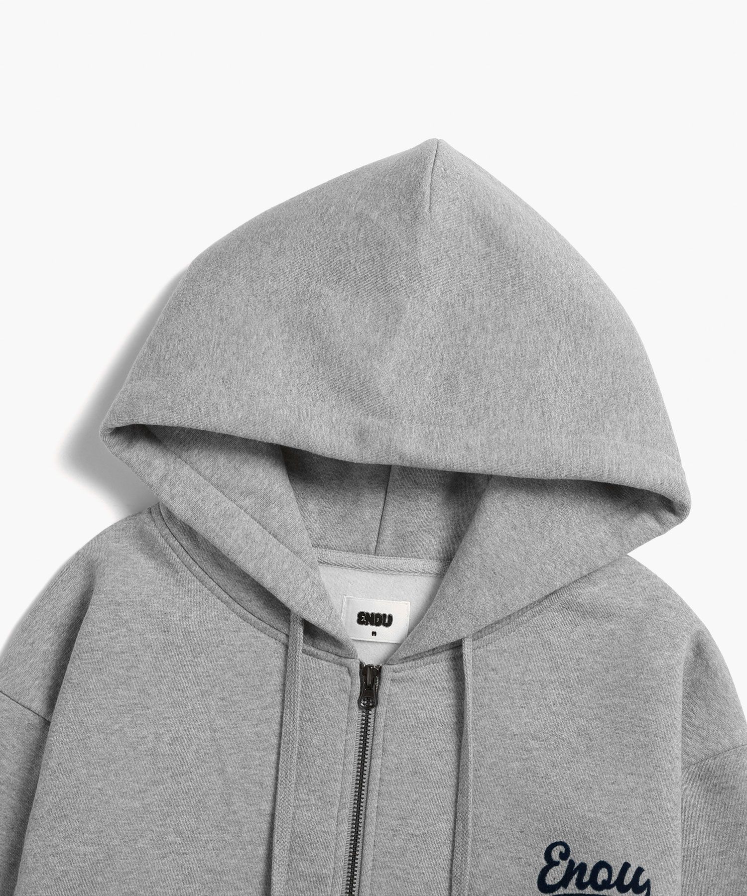 MUSINSA | ENOU New Logo Zip-up Hoodie_Gray (EN2CFMM480A)