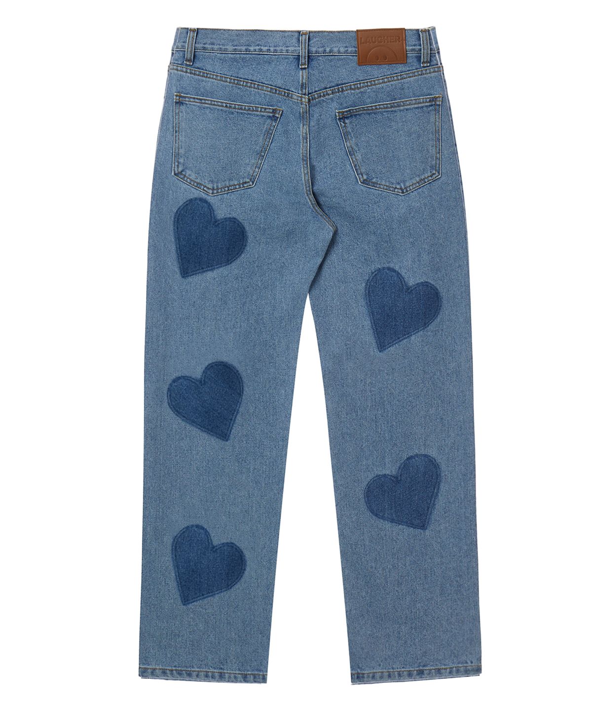 라퍼(LAUGHER) HEART LINE DENIM PANT - BLUE