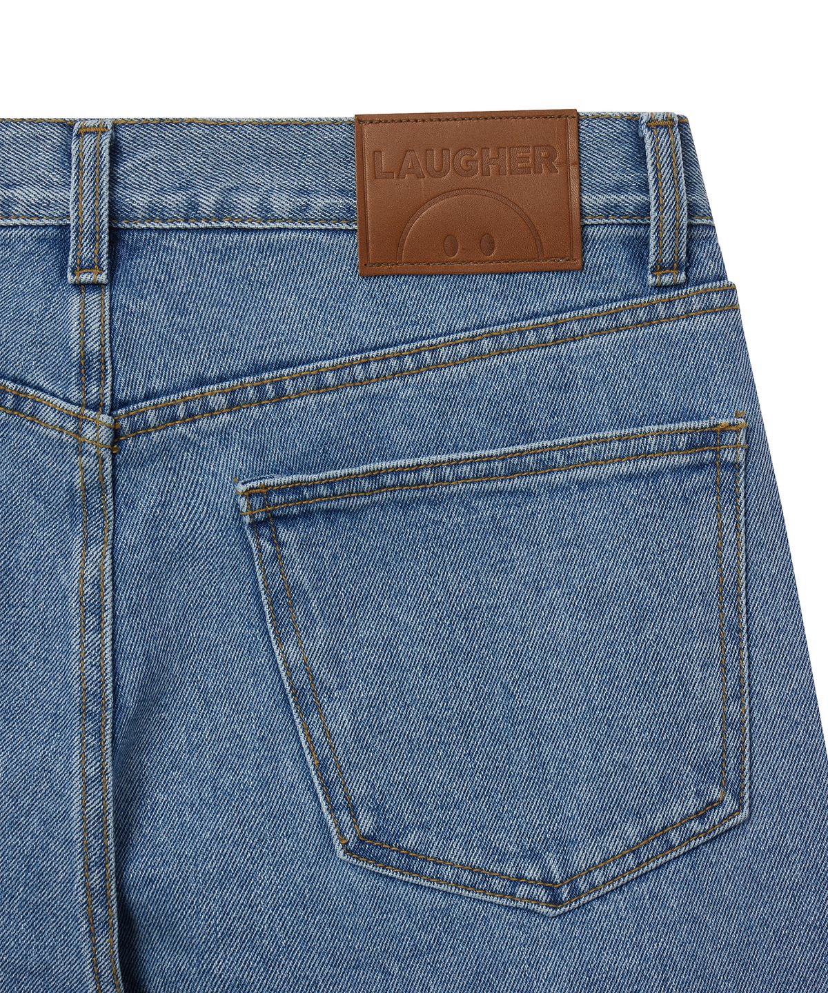 라퍼(LAUGHER) HEART LINE DENIM PANT - BLUE