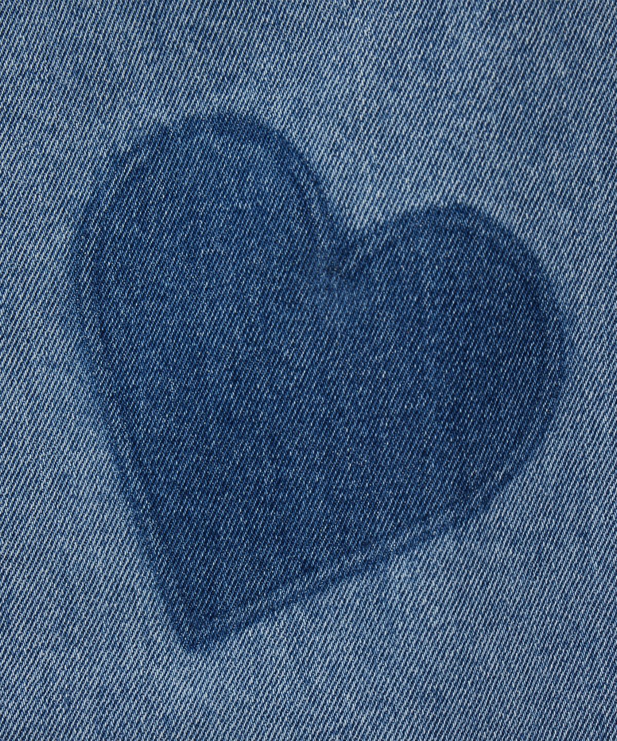 라퍼(LAUGHER) HEART LINE DENIM PANT - BLUE
