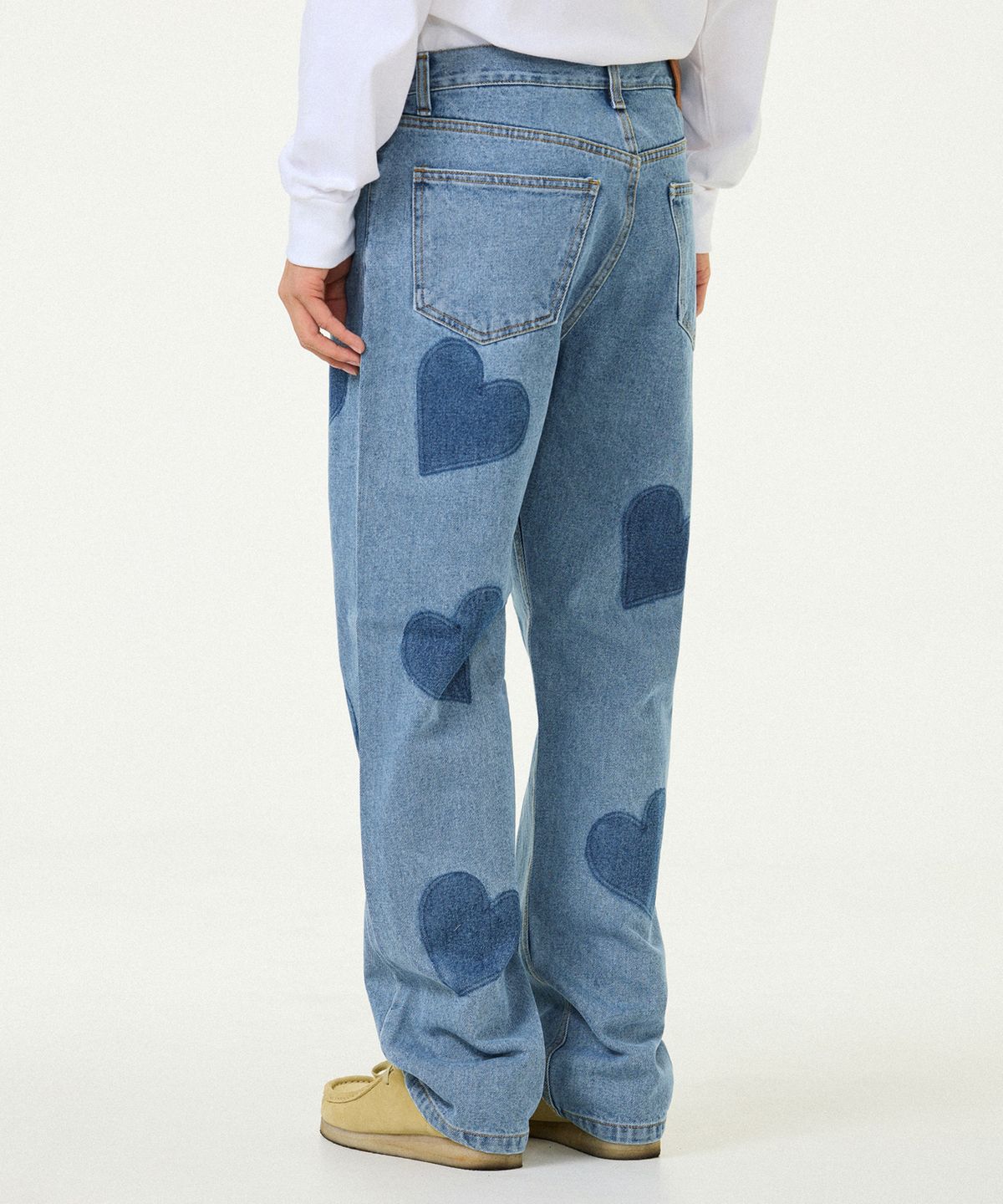 라퍼(LAUGHER) HEART LINE DENIM PANT - BLUE
