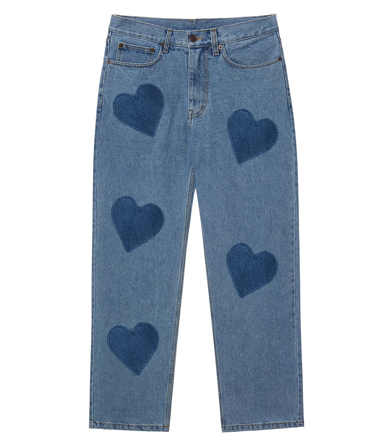 라퍼(LAUGHER) HEART LINE DENIM PANT - BLUE
