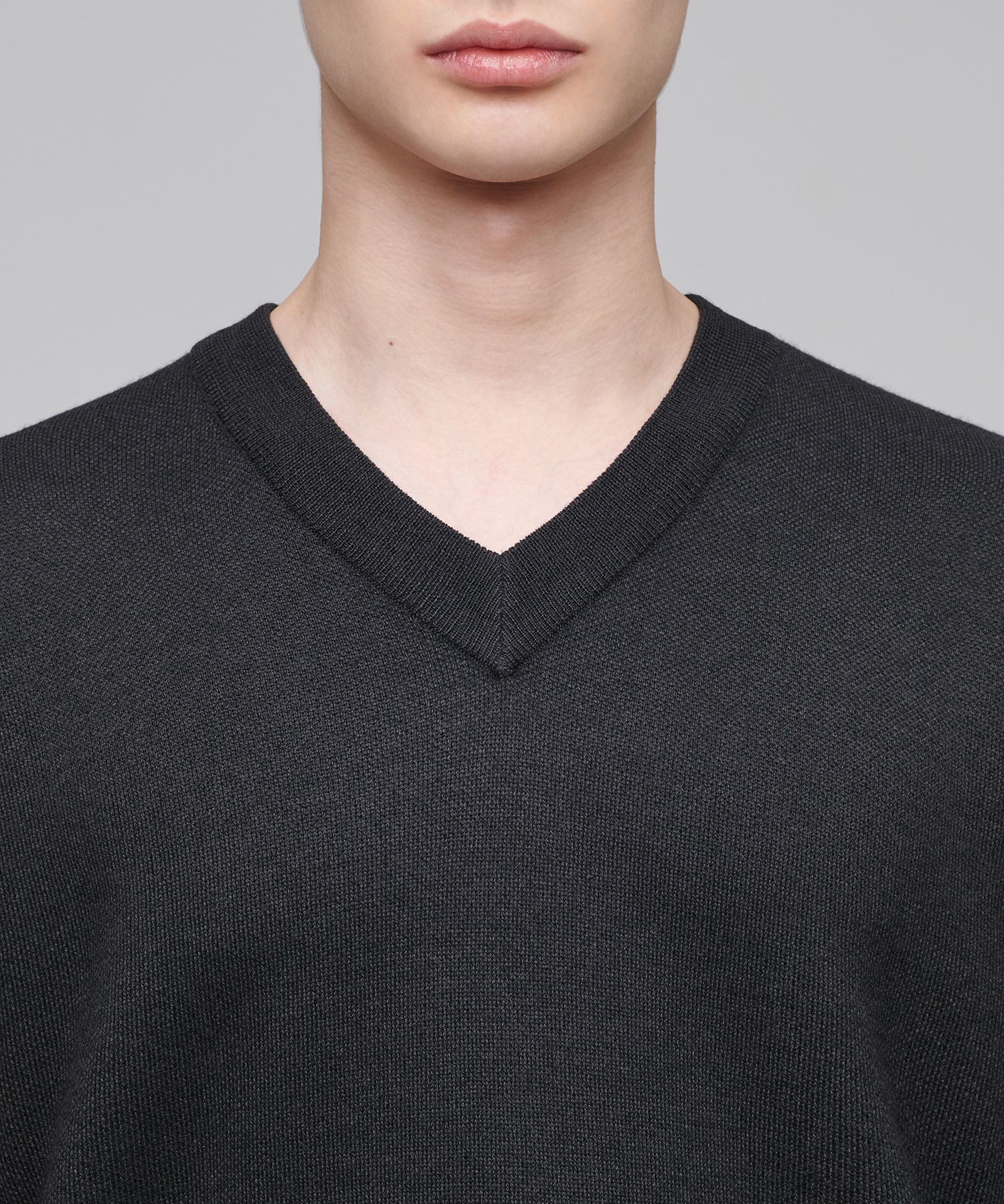 その他 TEN V NECK COTTON KNIT GRAY L Fit Rib V Neck Knit/Gray｜PERVERZE | パーバーズの公式
