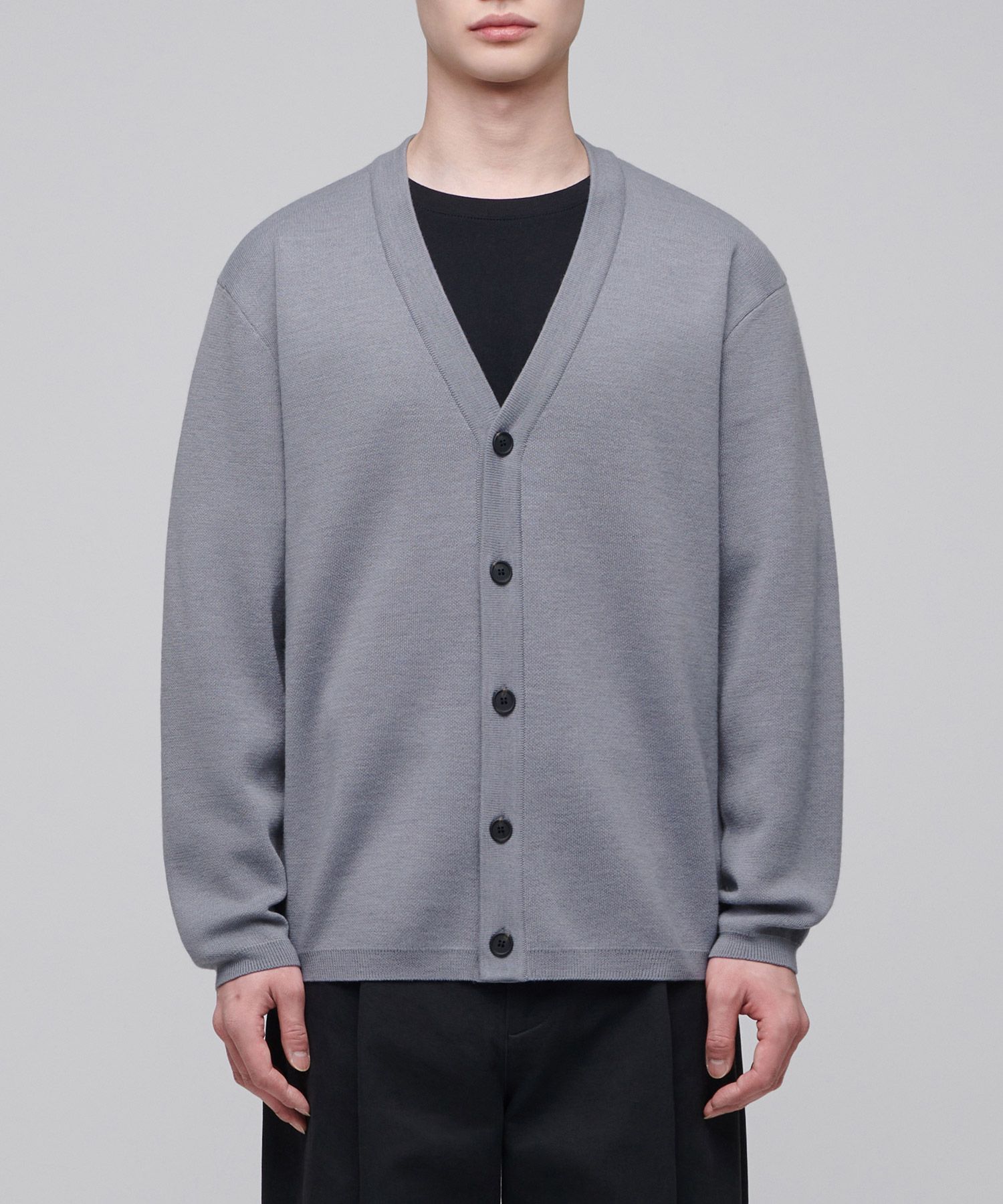 MUSINSA公式 | MUSINSA STANDARD Minimal Cardigan [Purple Gray]