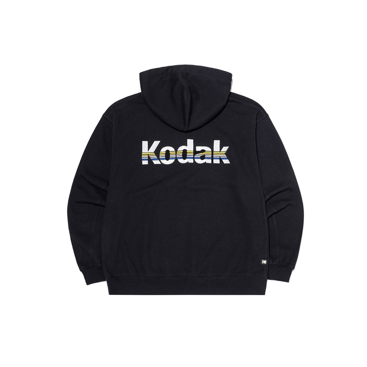 코닥(KODAK) 레인보우 빅로고 후드티셔츠 BLACK