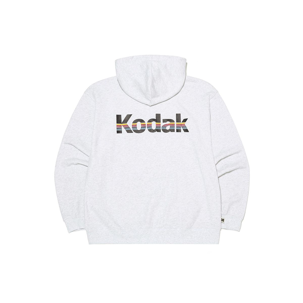 코닥(KODAK) 레인보우 빅로고 후드티셔츠 WHITE MELANGE