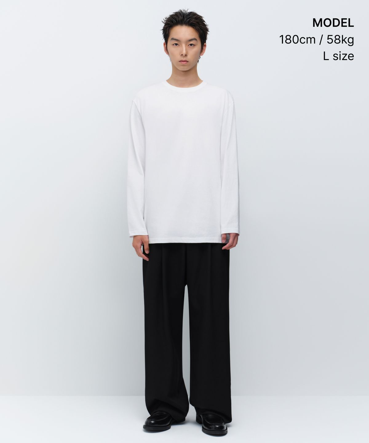 무신사 스탠다드(MUSINSA STANDARD) 레이어드 크루 넥 긴소매 티셔츠_일반 기장 [화이트]