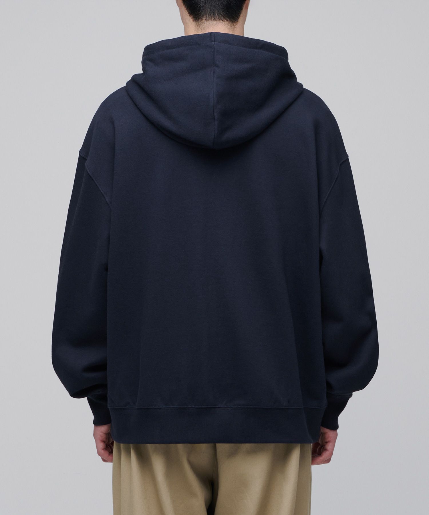 Extra Oversized Hooded Sweatshirt Zip-up [Navy]