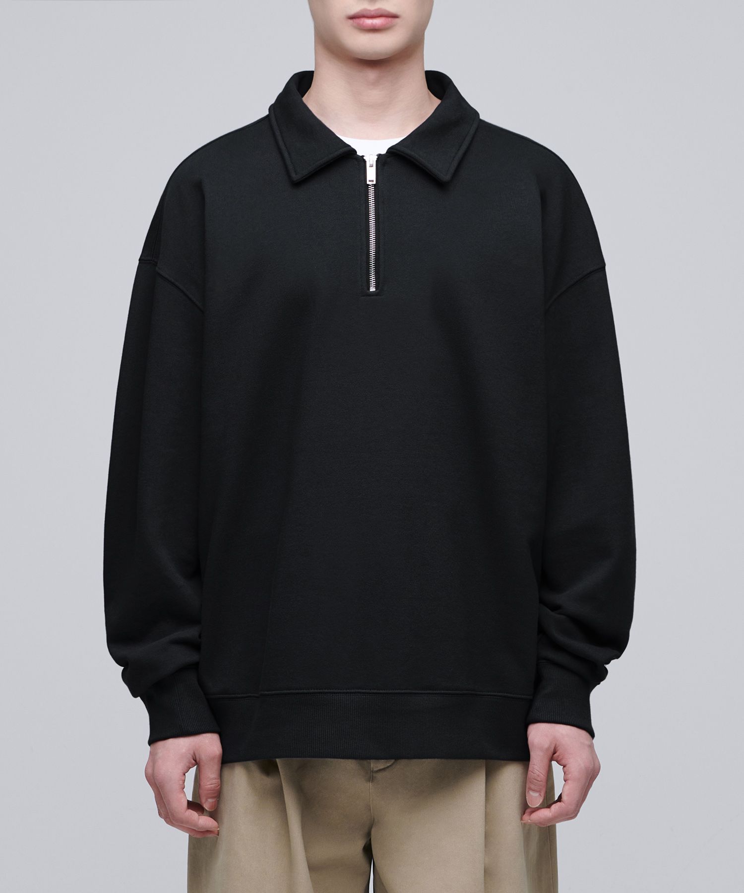 MUSINSA | MUSINSA STANDARD Oversized Collared Half Zip-up