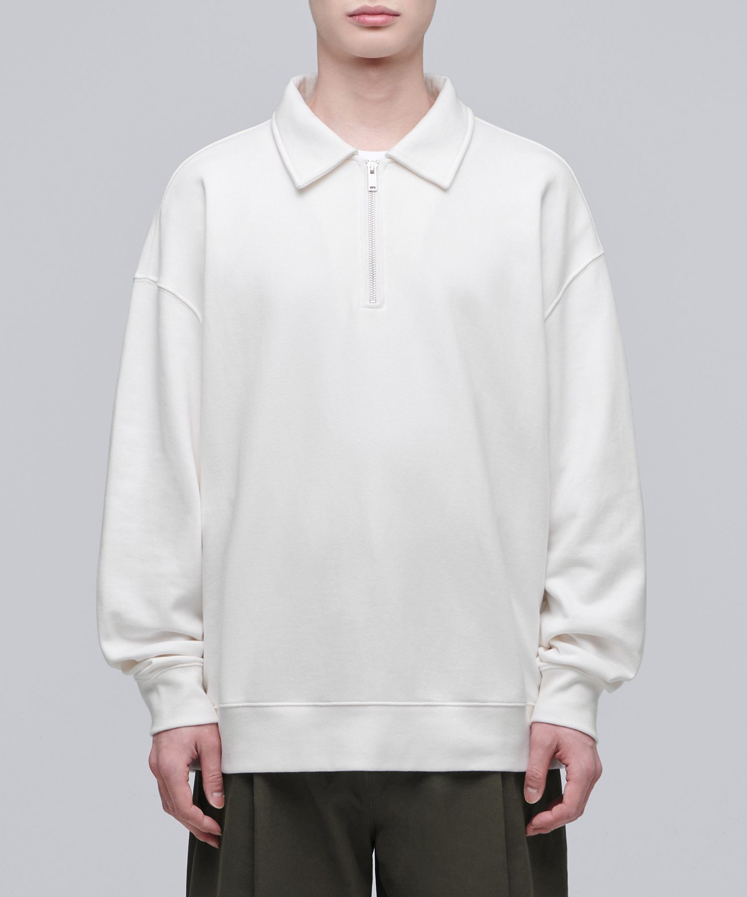 スウェット・トレーナー *MUSINSA STANDARD* Oversized collared sweatshirt pistachio M MUSINSA | MUSINSA STANDARD [Cool Tandard] Oversized Crew