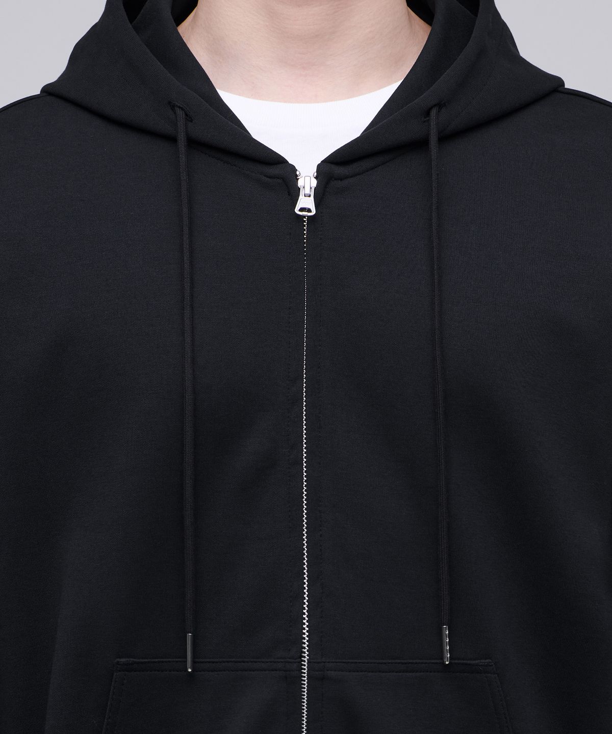 무신사 스탠다드(MUSINSA STANDARD) 플랫 테리 오버사이즈 후디드 스웨트 집업 [블랙]