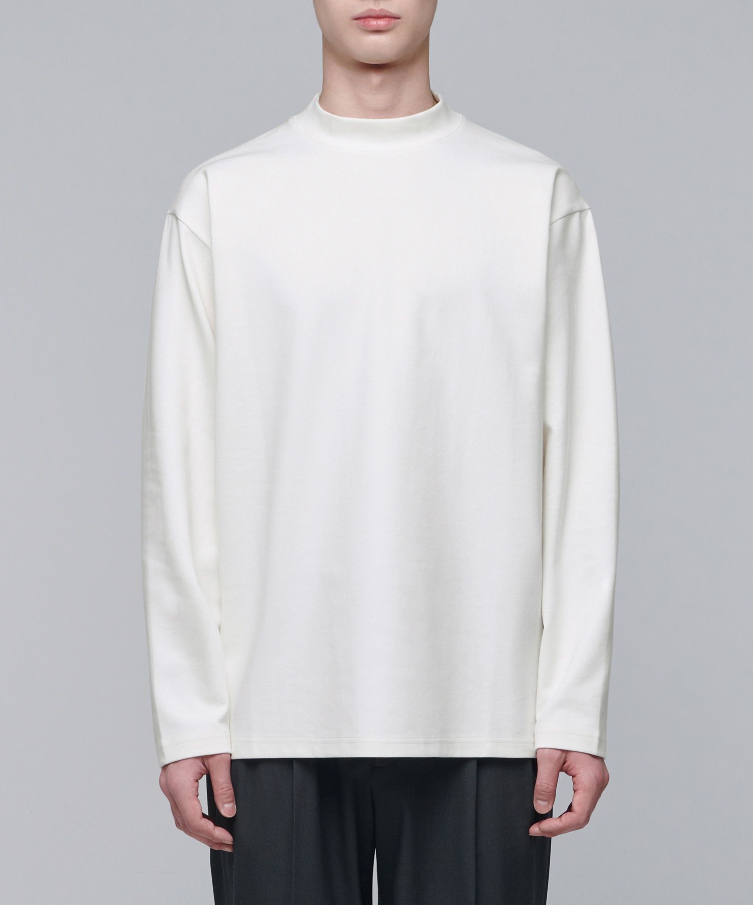 Tシャツ・カットソー *MUSINSA STANDARD* Ponte Mock Neck Long Sleeve T-Shirt Mushr MUSINSA | MUSINSA STANDARD Ponte Mock Neck Long Sleeve T