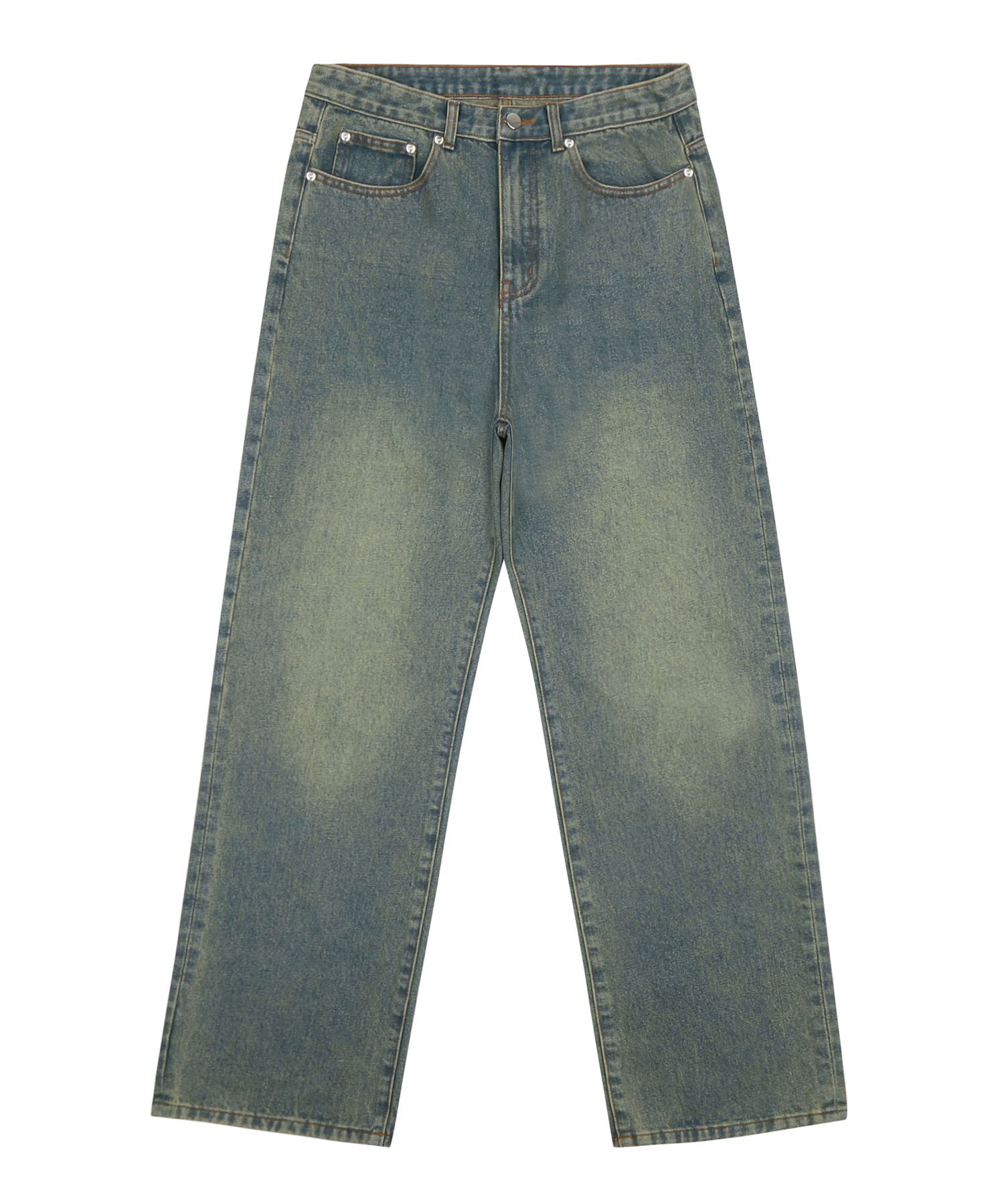 ★TRILLION★ Biostone washed wide denim pants DEEP BLUE TRSD MUSINSA | TRILLION Biostone Washing Wide Denim Pants_BEIGE BLUE