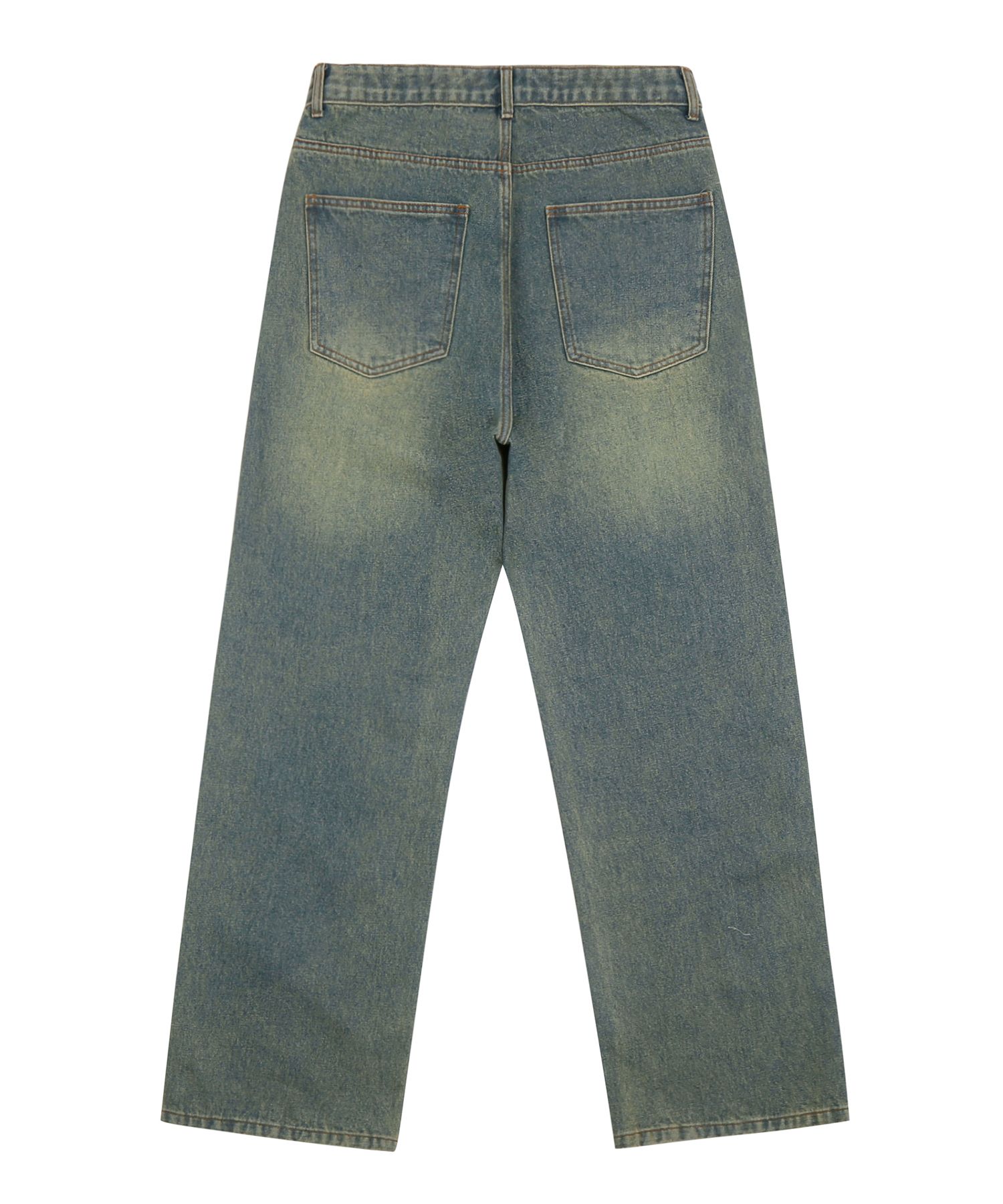 MUSINSA | TRILLION Biostone Washing Wide Denim Pants_BEIGE BLUE