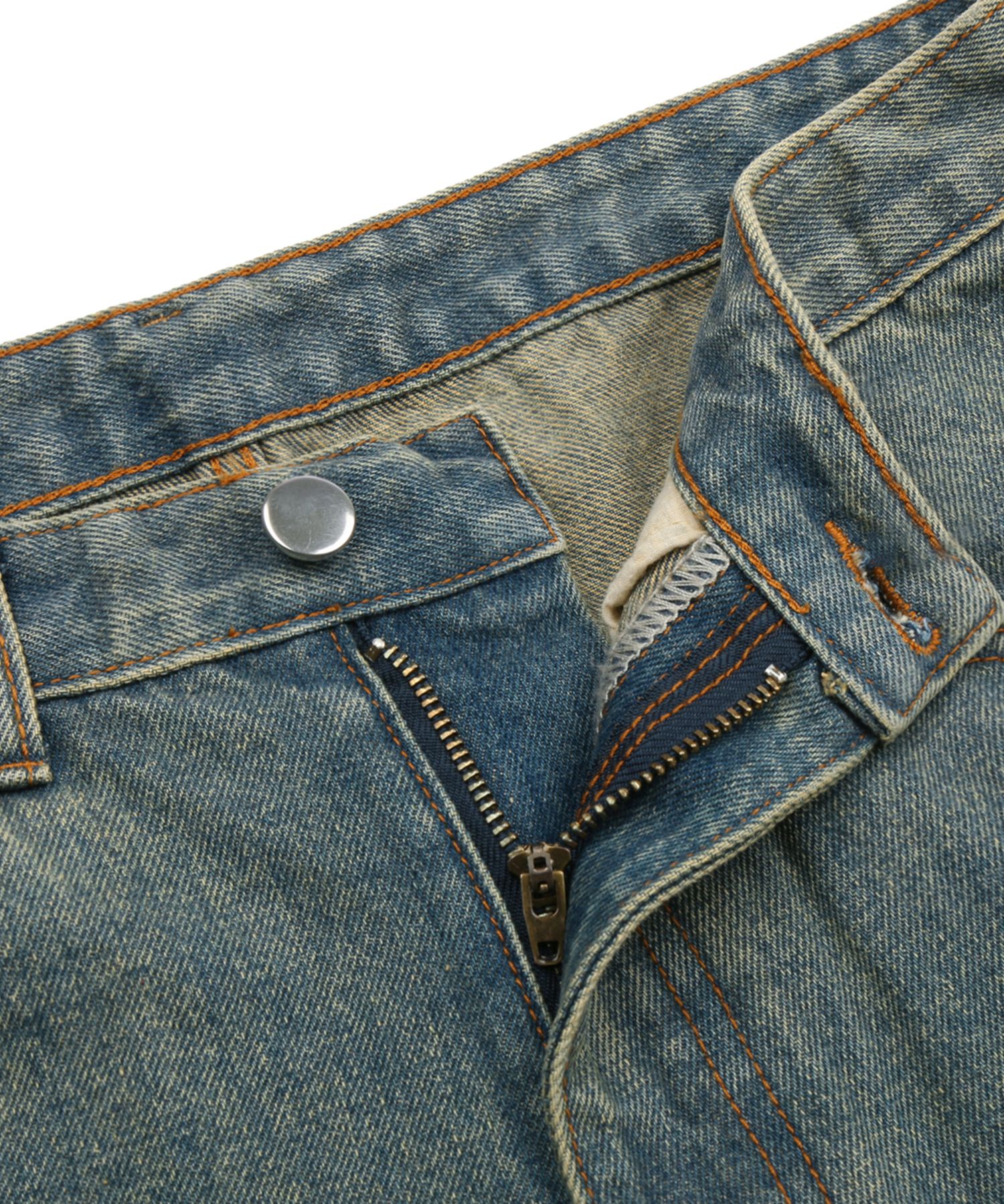 MUSINSA | TRILLION Biostone Washing Wide Denim Pants_BEIGE BLUE