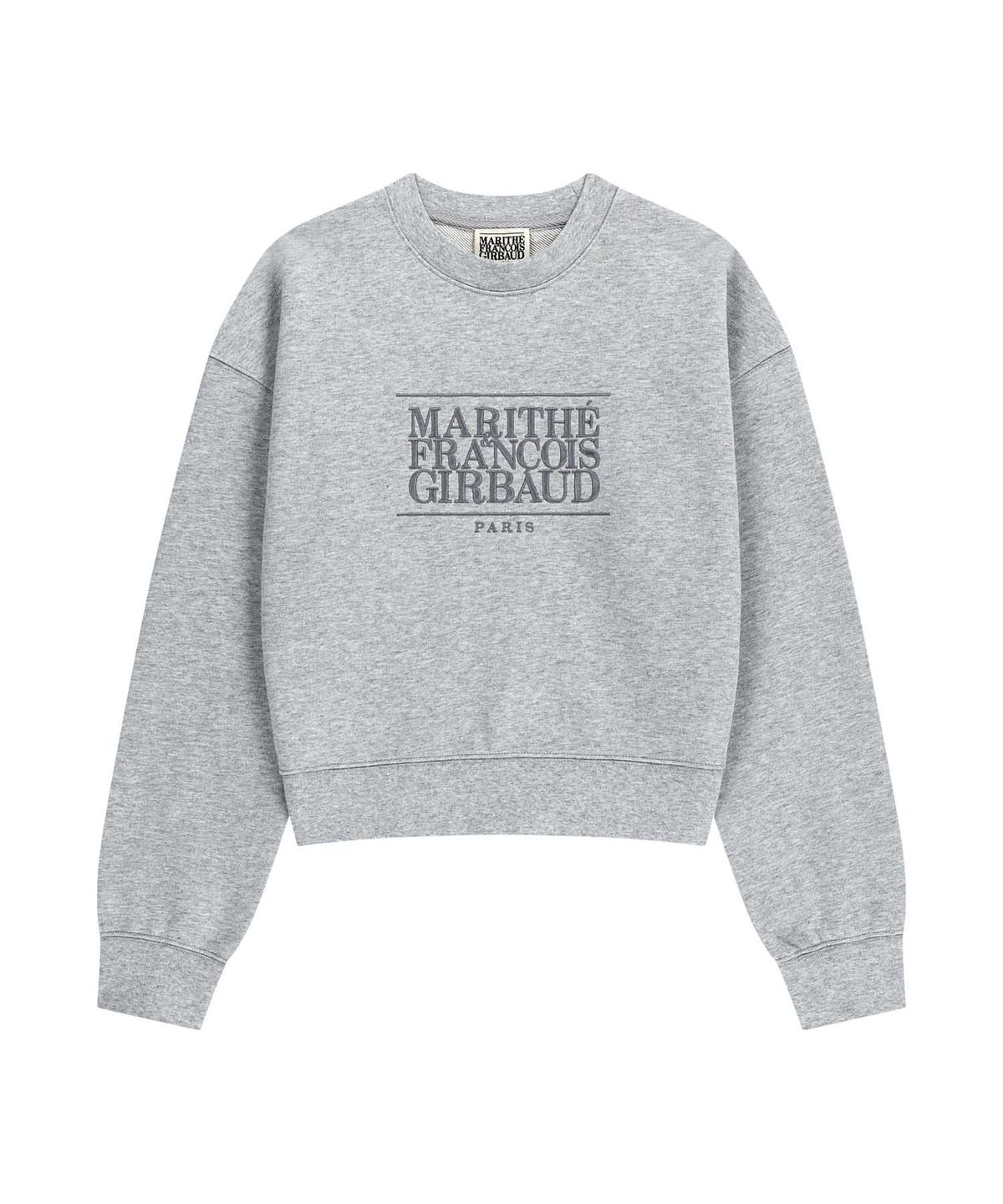마리떼 프랑소와 저버(MARITHÉ + FRANҪOIS GIRBAUD) W CLASSIC LOGO CROP SWEATSHIRT heather gray