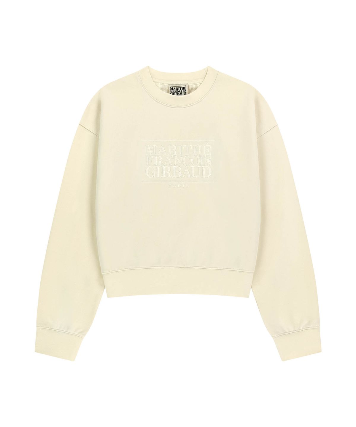 마리떼 프랑소와 저버(MARITHÉ + FRANҪOIS GIRBAUD) W CLASSIC LOGO CROP SWEATSHIRT ivory