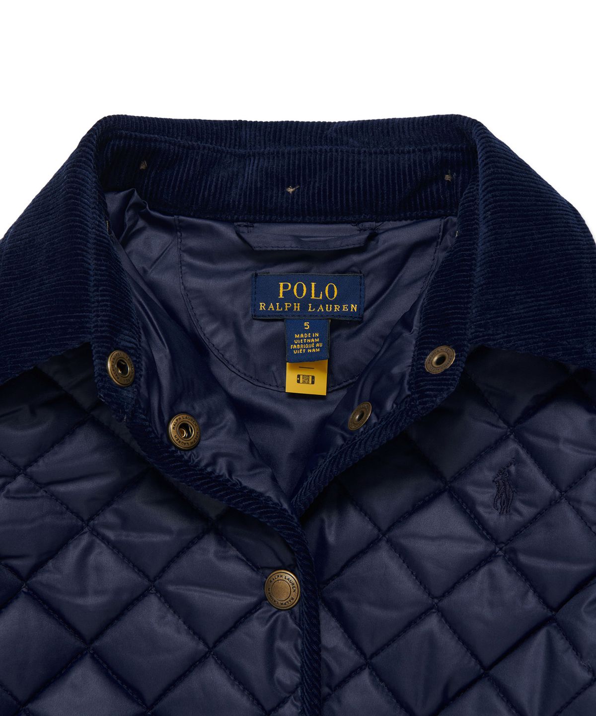 폴로 랄프 로렌 칠드런(POLO RALPH LAUREN CHILDREN) 여아 4-6.5세 퀼트 내수 반 재킷 - 네이비