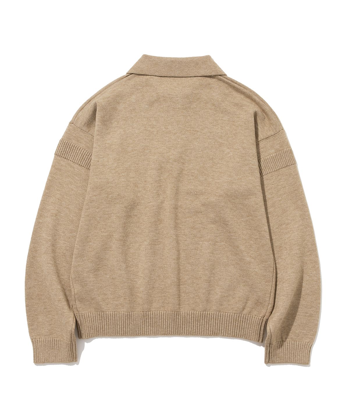 니티드(KNITTED) 비스코스 워셔블 하프 집업 니트 BEIGE