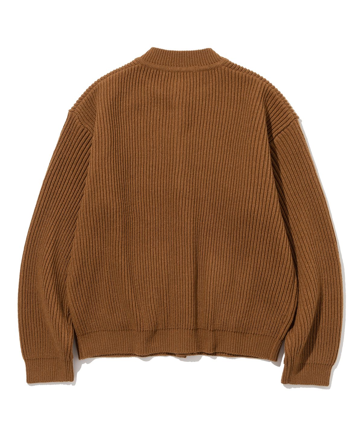 니티드(KNITTED) 와플 헤비 라운드 가디건 DARK ORANGE