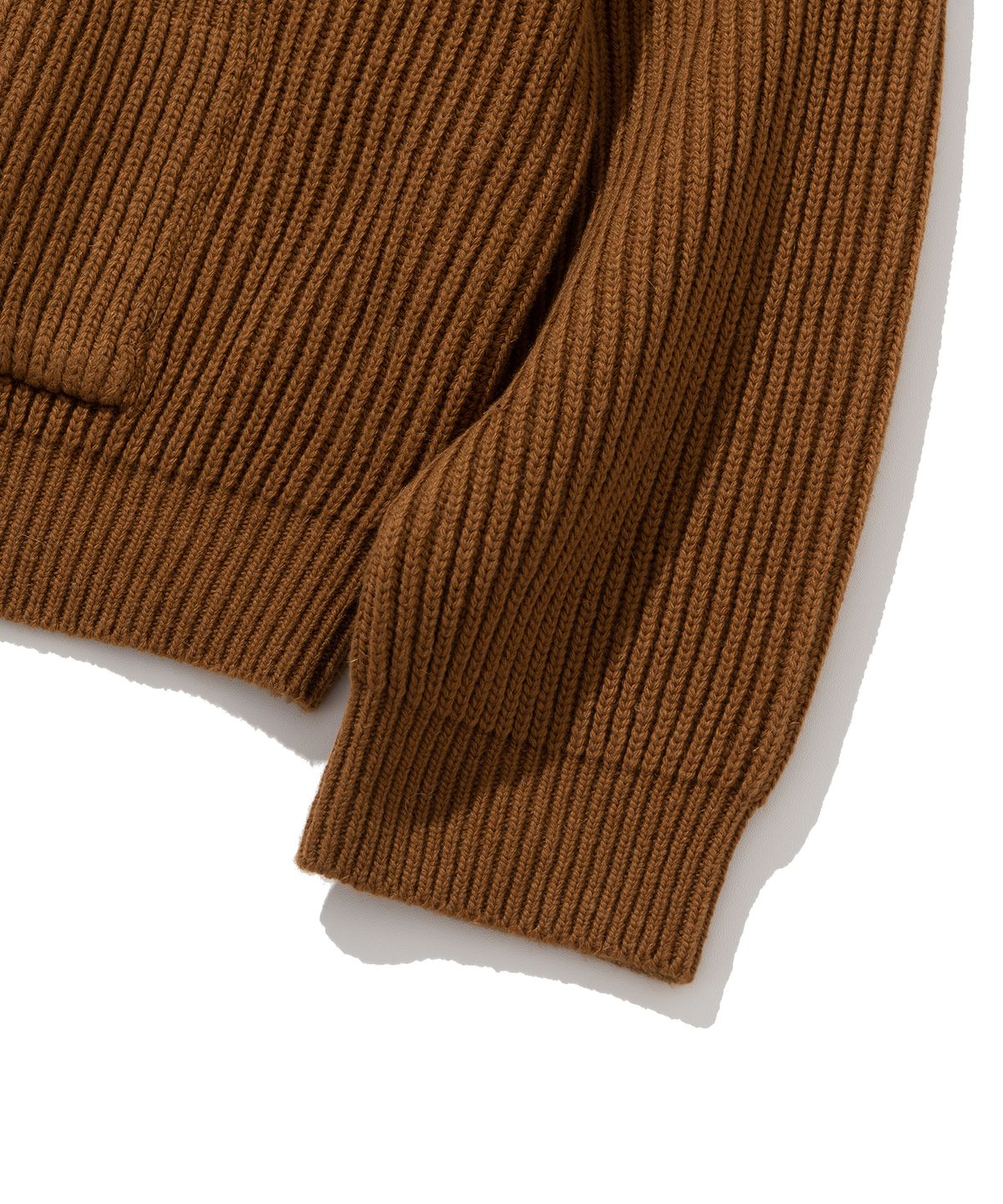 니티드(KNITTED) 와플 헤비 라운드 가디건 DARK ORANGE