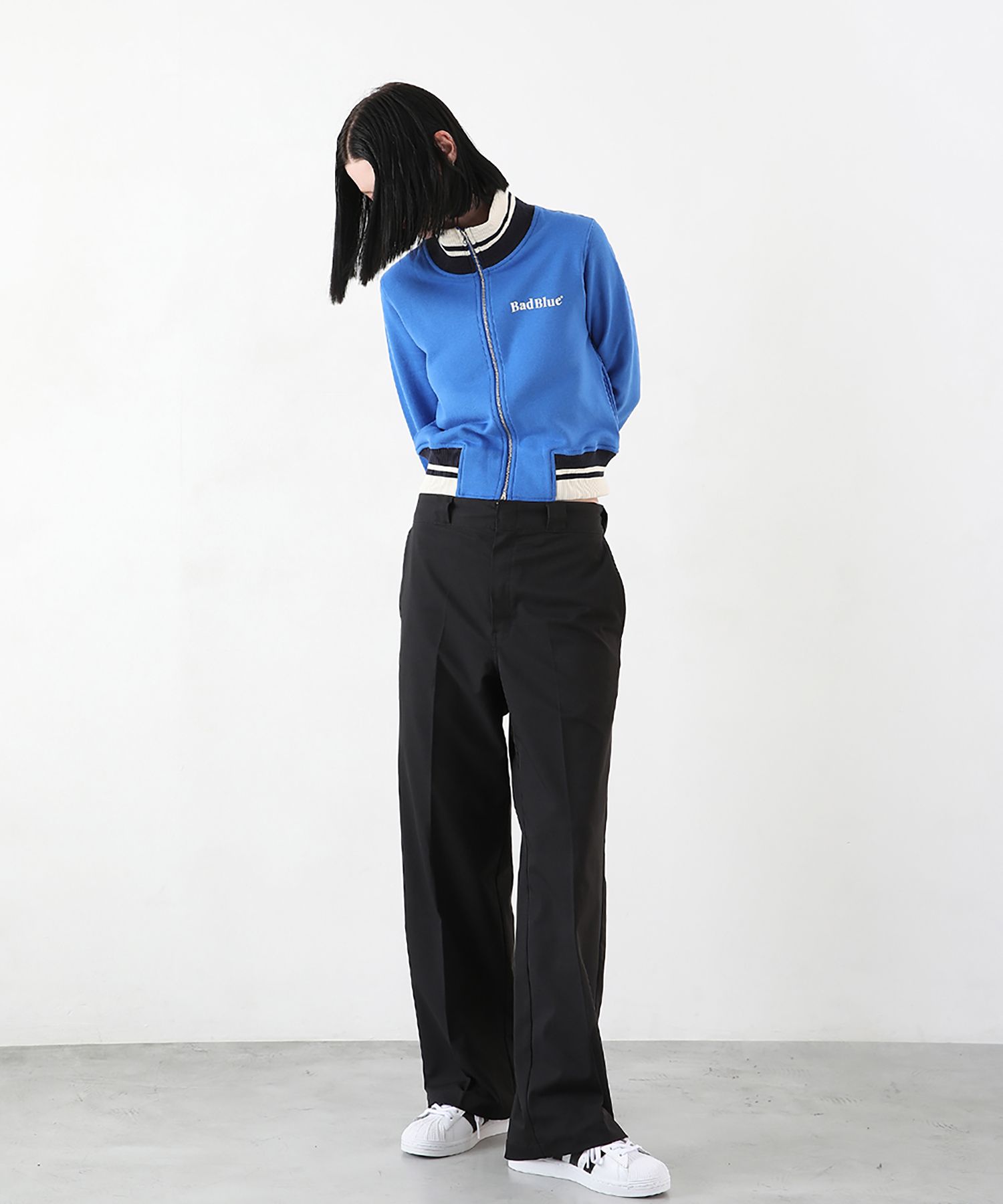 ☆22AW☆【Bad Blue】☆Logo Crop Zipup Jerse.y☆関税込☆ MUSINSA公式 | BADBLUE Logo Crop Zipup Jersey Blue