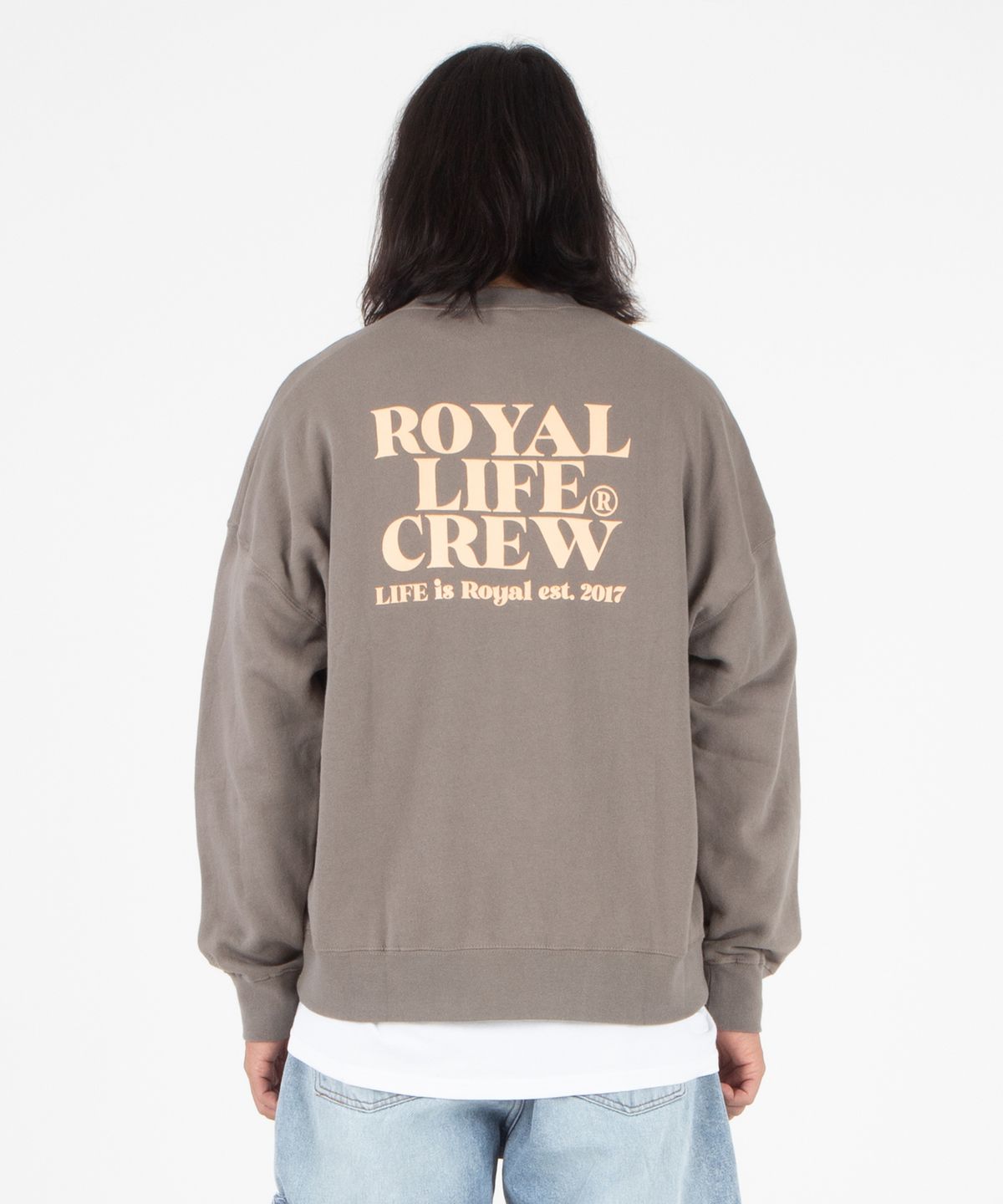 로얄라이프(ROYALLIFE) RLCN1008 크루 백로고 기모 맨투맨 - 토프