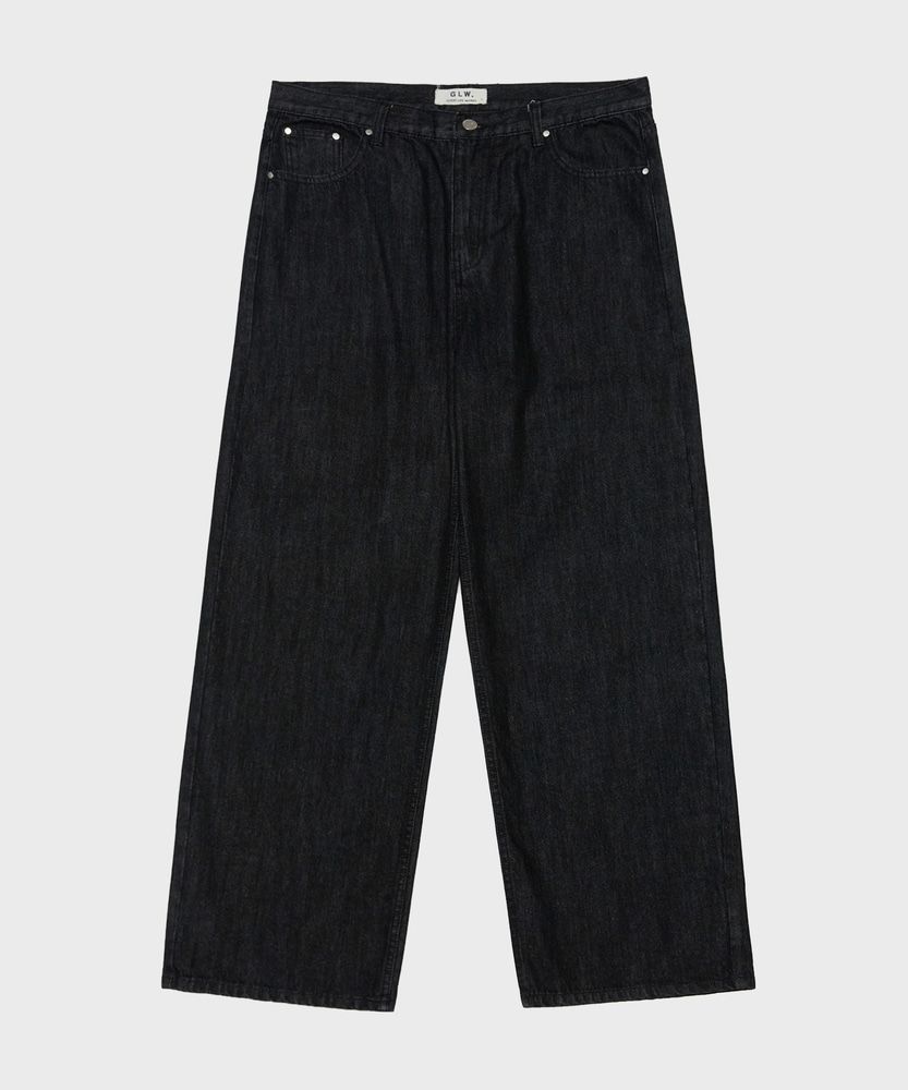 MUSINSA | GLW Easy Wide Denim Pants Deep Black