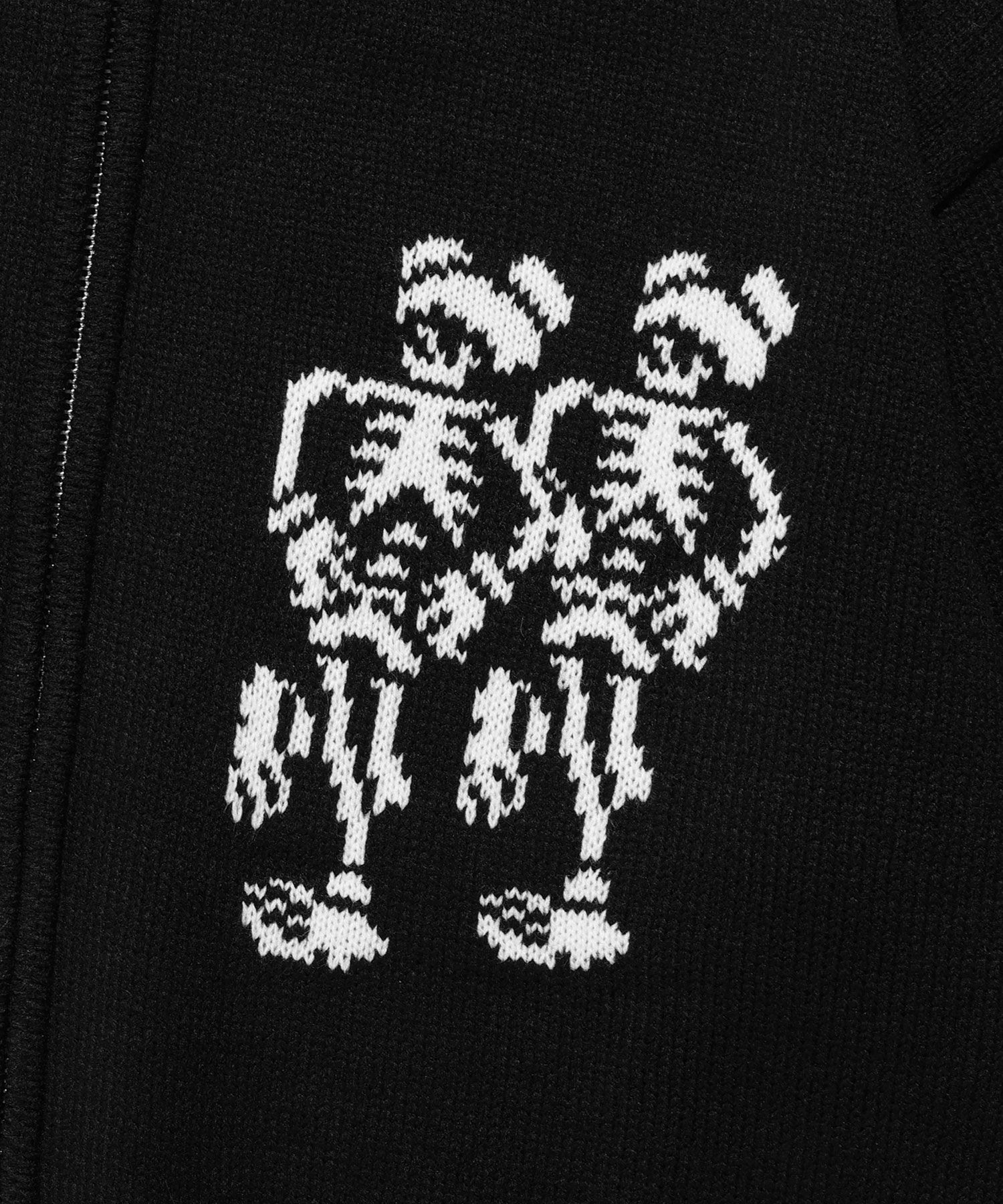 MUSINSA | NICE GHOST CLUB Dancing Skeleton Zip Collar Knit