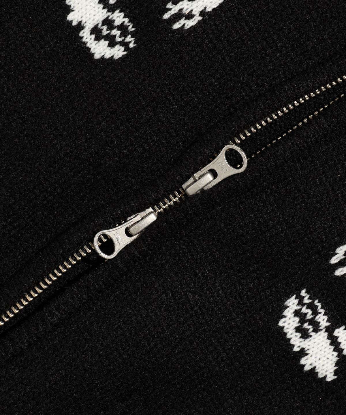 나이스고스트클럽(NICEGHOSTCLUB) DANCING SKELETONS ZIP POLO KNIT_BLACK(NG2DFUK680A)