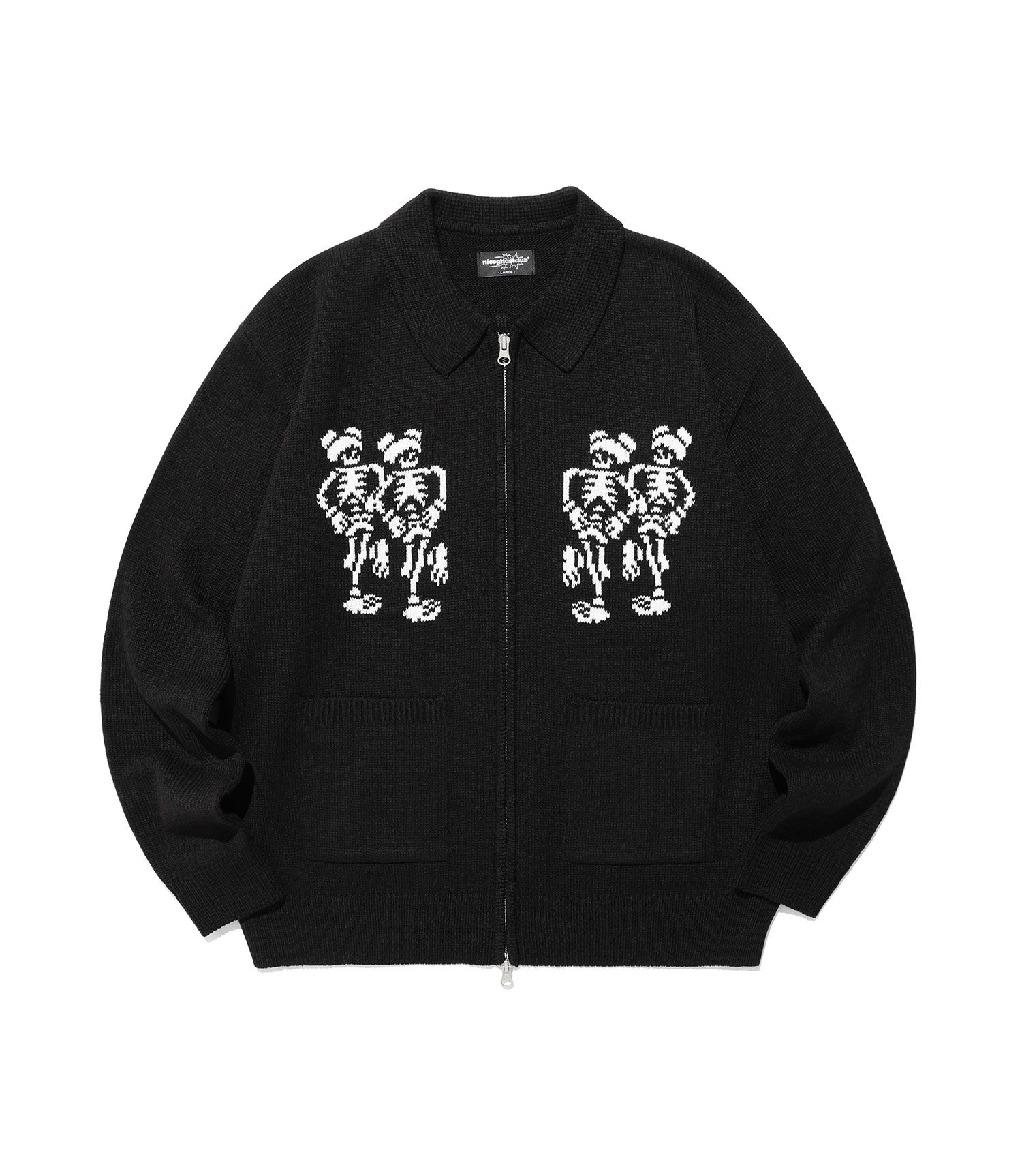 나이스고스트클럽(NICEGHOSTCLUB) DANCING SKELETONS ZIP POLO