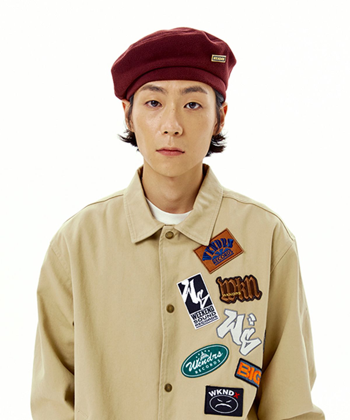 위캔더스(WKNDRS) FLEECED BERET (BURGUNDY)