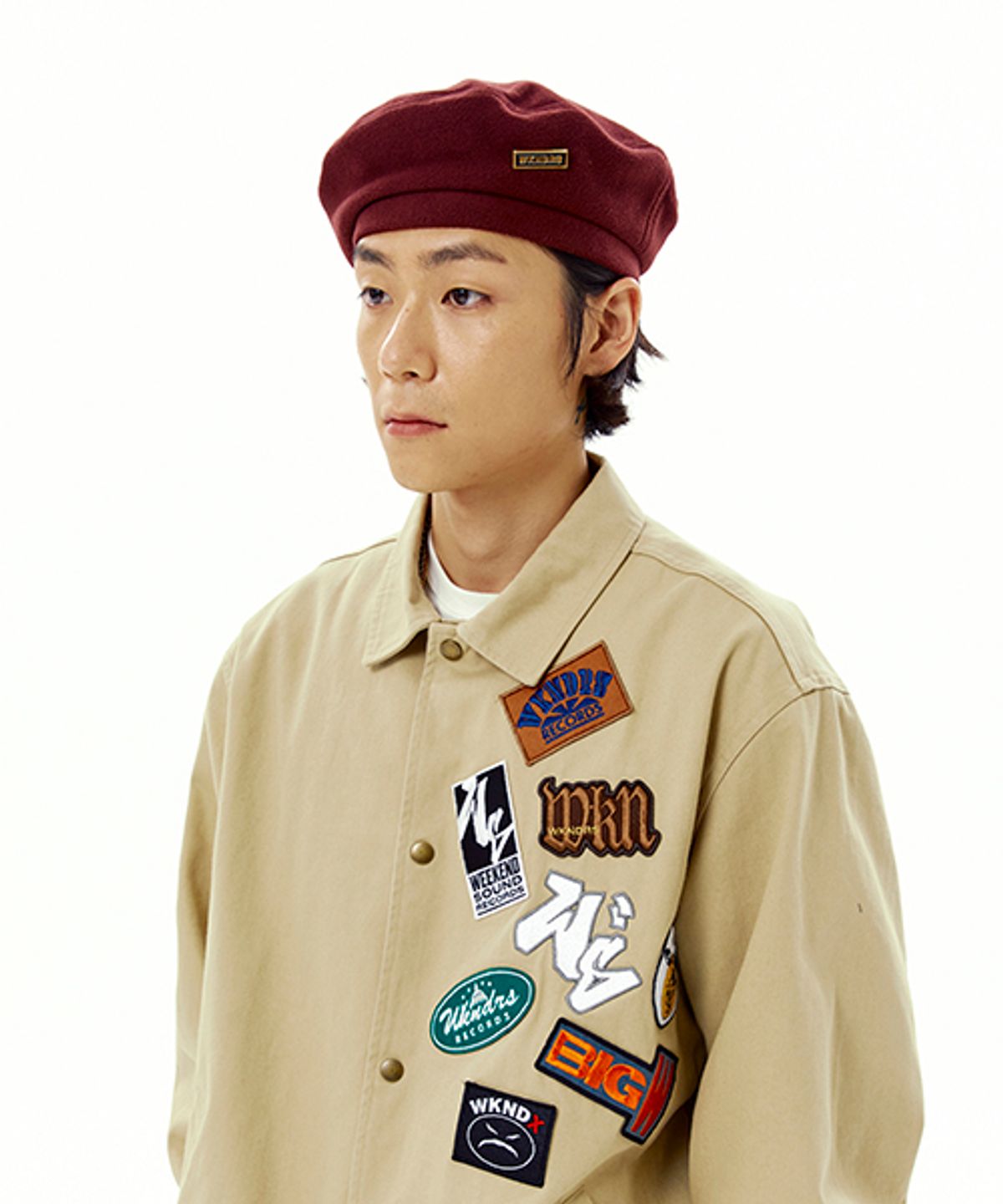 위캔더스(WKNDRS) FLEECED BERET (BURGUNDY)