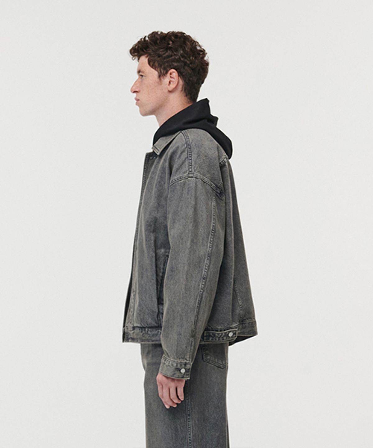 에러스익셉티드(ERRORS EXCEPTED) JK013 플리츠 데님자켓 (Washed Black)