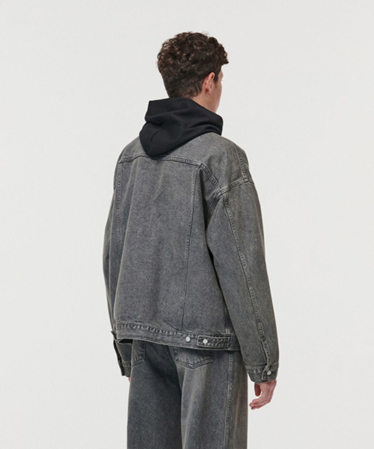 에러스익셉티드(ERRORS EXCEPTED) JK013 플리츠 데님자켓 (Washed Black)